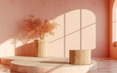 Träpodium för produktpresentation Boho Style 295