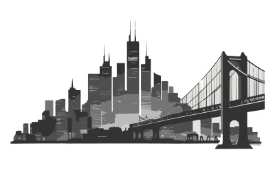 Ilustração de arte da cidade com fundo branco