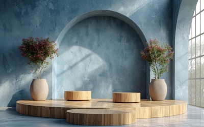 Träpodium för produktpresentation Boho Style 353