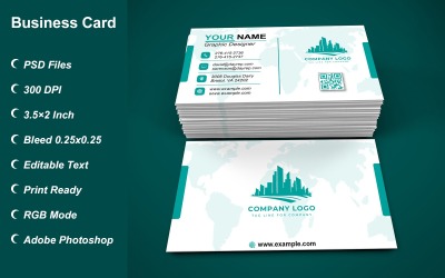 Visiting Card - Business Card - E-card Template with Customizable Designs - 425