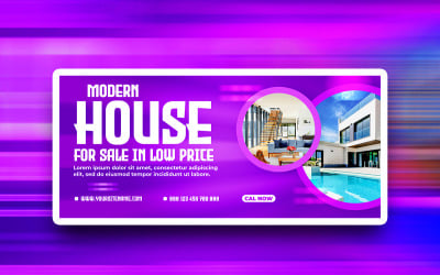 Modern house sale social media PSD design templates