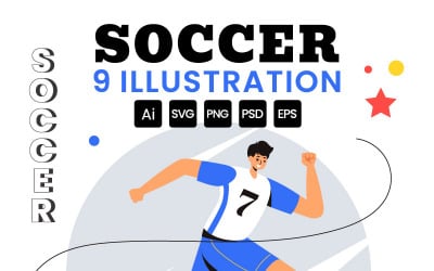 9 Soccer Sports Illustration