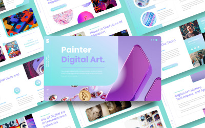 Pittore - Modello di PowerPoint per l&amp;#39;arte digitale