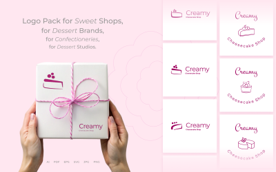 Creamy Cheesecake Shop_Süßes Logopaket-Vorlage