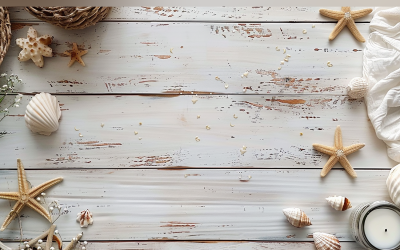 Festive autumn White Rustic Wooden Table And Stars. 76