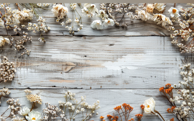 Festlig höst Vit Rustik Träbord Blommor Grenar. 131