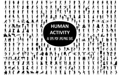 Human Activity Illustrations Collection för kreativa projekt