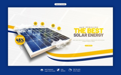 Шаблон веб-банера для соціальних мереж Solar Energy Panel