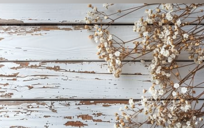 Festive autumn Flowers Branches On Rustic Wooden Table. 203