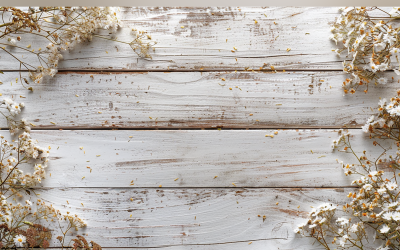 Festive autumn White Rustic Wooden Table Flowers Branches. 141