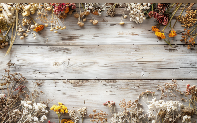 Festlig höst Vit Rustik Träbord Blommor Grenar. 146