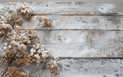 Festliga höstblommor Grenar Vit Rustikt träbord 179