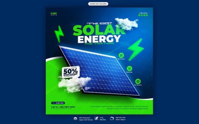 Plantilla de publicación en redes sociales sobre paneles de energía solar
