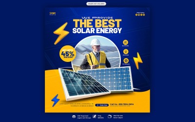 Güneş Enerjisi Paneli Sosyal Medya Gönderi Şablonu