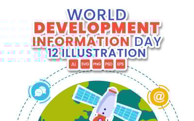 12 Światowy Dzień Informacji o Rozwoju Ilustracja