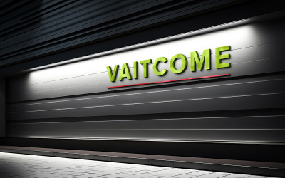 mockup logo su parete interna nera psd