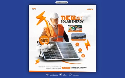 Modèle de publication sur les réseaux sociaux pour les panneaux solaires