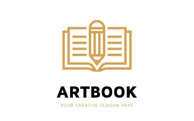 Шаблон дизайна логотипа художественной книги
