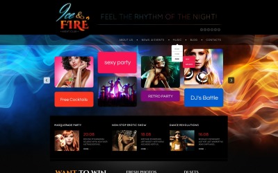 Modèle de site Web réactif de boîte de nuit