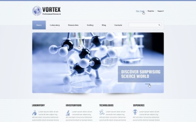 Modello di sito Web reattivo del laboratorio di scienze