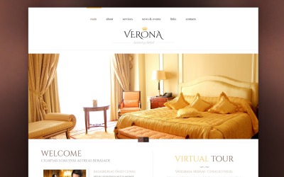 Modelo de site responsivo de hotéis