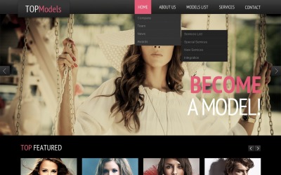 Plantilla Web Responsive para Sitio de Agencias de modelos #44399