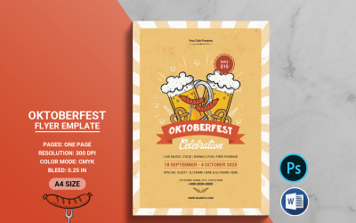 Modello di volantino di invito all&amp;#39;Oktoberfest. Word e Psd