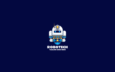 Conception de logo de mascotte simple de robot 1