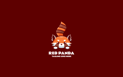 Kırmızı Panda Maskot Karikatür Logo Tasarımı 1