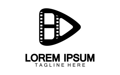 Modèle vectoriel d&amp;#39;icône de logo de film de lecteur de film version v21