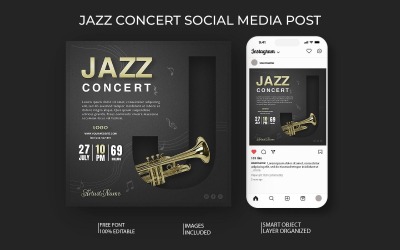 Modello di social media per concerti jazz