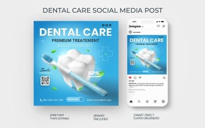 Modello di social media per dentisti e cure odontoiatriche