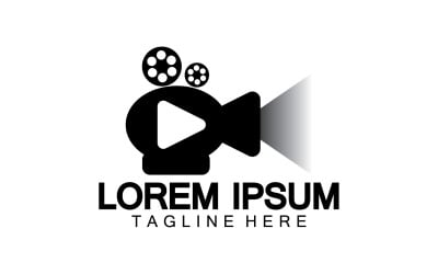 Modello vettoriale icona logo film lettore cinematografico versione v5