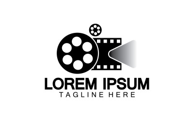 Modèle vectoriel d&amp;#39;icône de logo de film de lecteur de film version v6