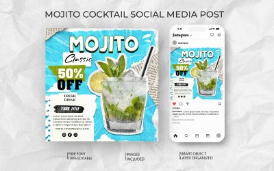 Post sui social media con collage vintage Mojito