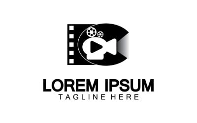 Szablon ikony wektora odtwarzacza filmów logo filmu wersja v12