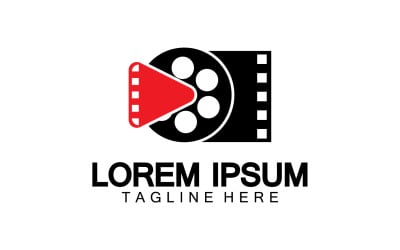 Szablon ikony wektora odtwarzacza filmów logo filmu wersja v16