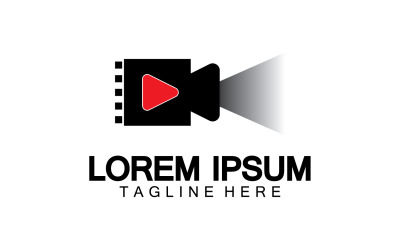 Szablon ikony wektora odtwarzacza filmów logo filmu wersja v2