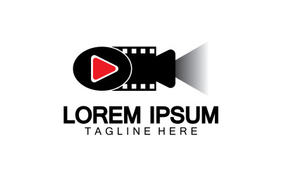 Szablon ikony wektora odtwarzacza filmów logo filmu wersja v4