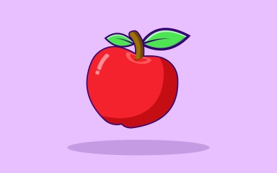 Icono de fruta de manzana Ilustración de fruta Icono de objeto plano aislado