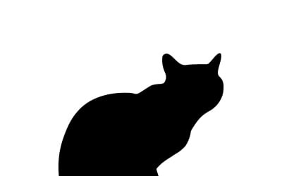 Isolated cat silhouette, logo, print, decorative sticker