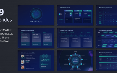 Темна тема Lightning Blu Корпоративна мінімальна панель слайдів PPT