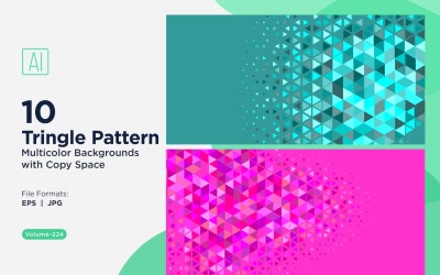 Fond à motif triangulaire vibrant en plusieurs couleurs et tailles 14
