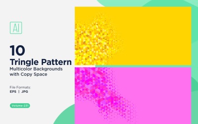 Fond à motif triangulaire vibrant en plusieurs couleurs et tailles 21
