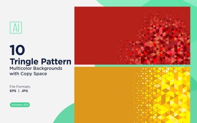 2 arrière-plans à motifs triangulaires vibrants en plusieurs couleurs et tailles 23