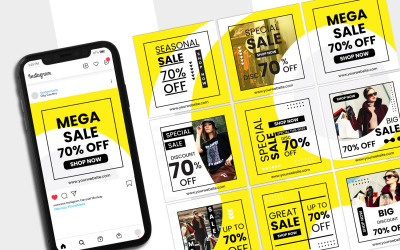 Modèle de puzzle de publication Instagram de vente