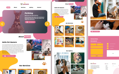 Pagina di destinazione di PetCare Figma