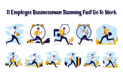 11 Employee Businessman Running Go to Work