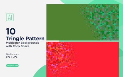 Vibrant Triangular Pattern Background in Multi Colors &amp;amp; Sizes 98