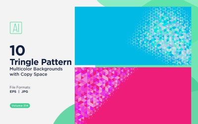 Lebendiger dreieckiger Musterhintergrund in mehreren Farben und Größen 104
